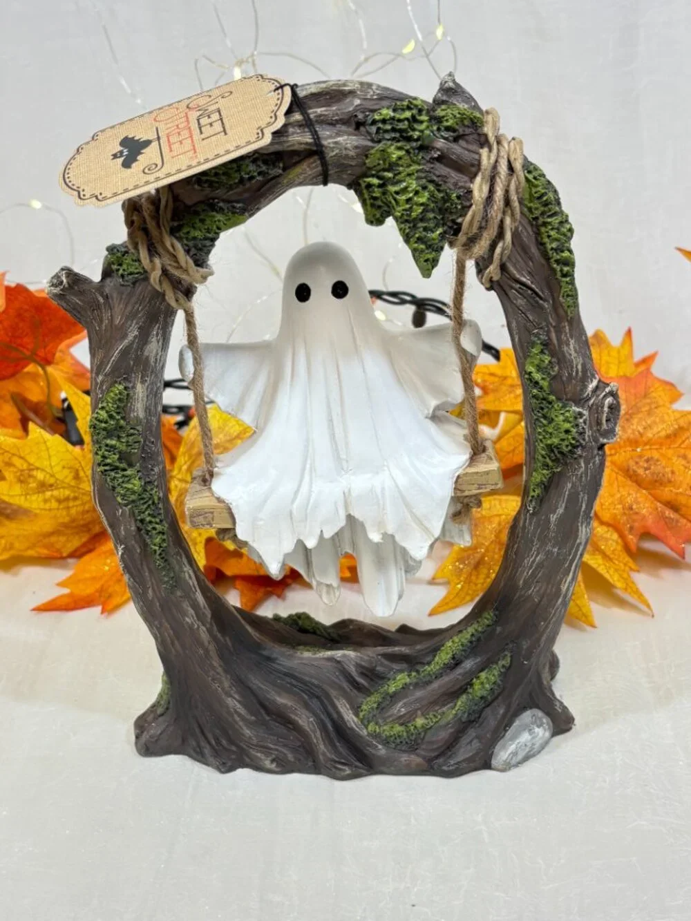 Sweet Street Figurine Halloween Ghost On Tree Swing  Figure Tabletop NEW